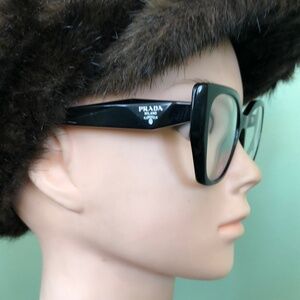 Prada (VPR 18W) Black Prescription Lens Glasses - Women's with Case & COA